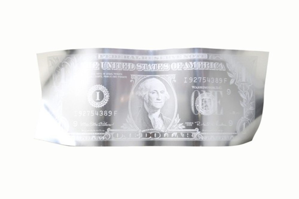 art antiquites sculptures aluminium one dollar usa silver 2020