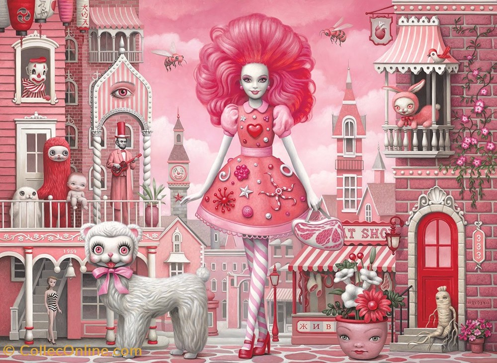 x2022 - PINK POP BARBIE MARK RYDEN X BARBIE DOLL - SKU HJN33 jeux societe jouets poupees x2022 pink pop barbie mark ryden x barbie doll sku hjn33