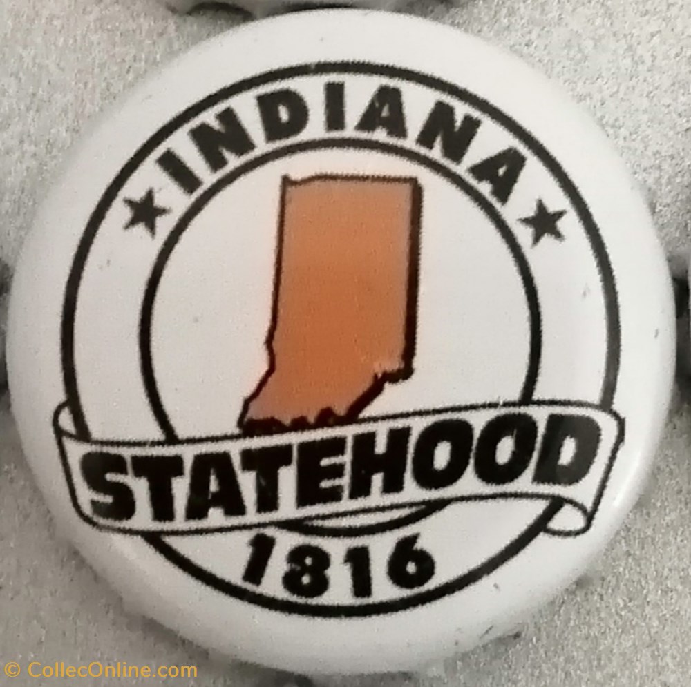 capsules muselets biere statehood blanche serie etats us indiana usa