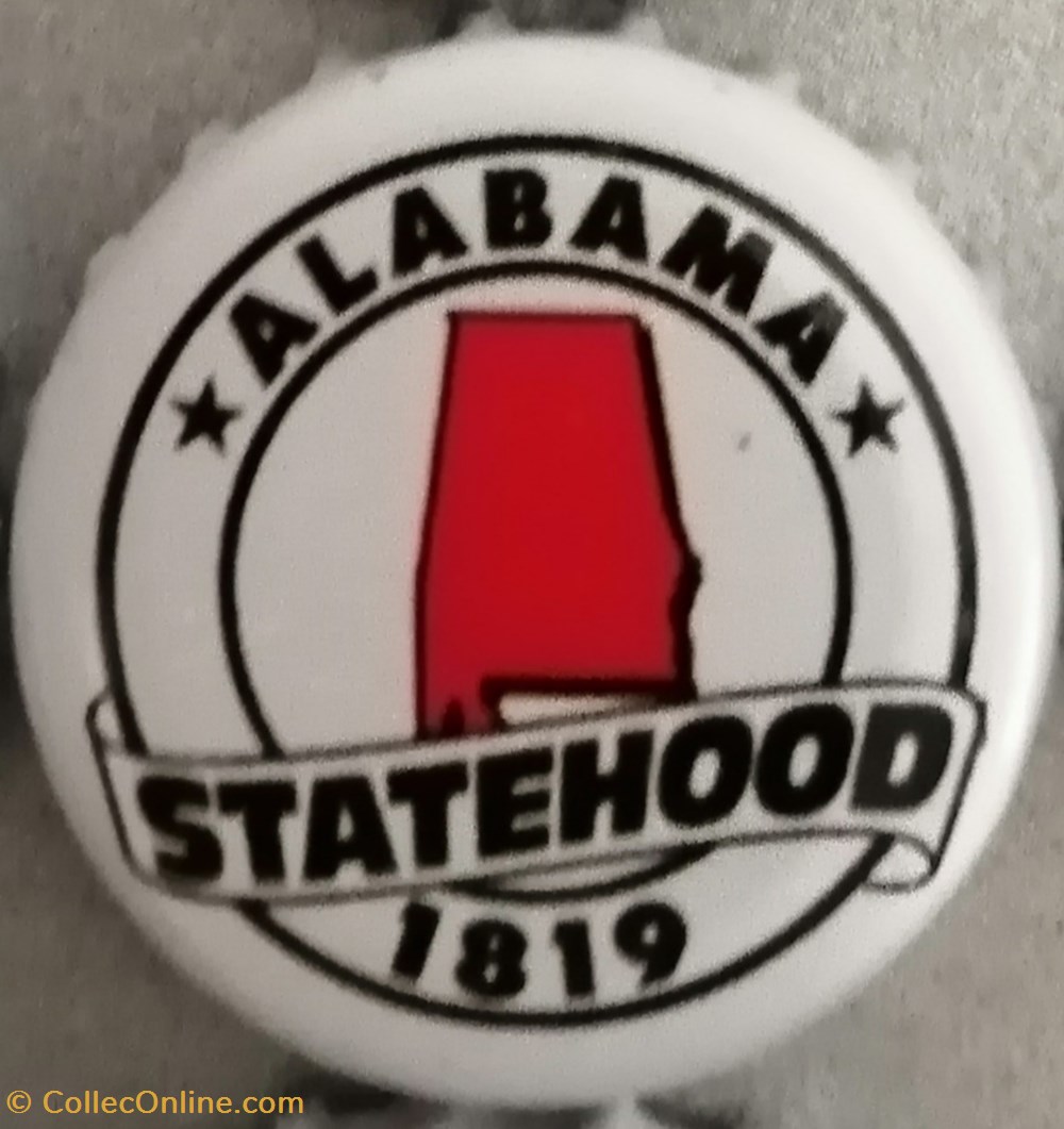 capsules muselets biere statehood blanche serie etats us alabama usa