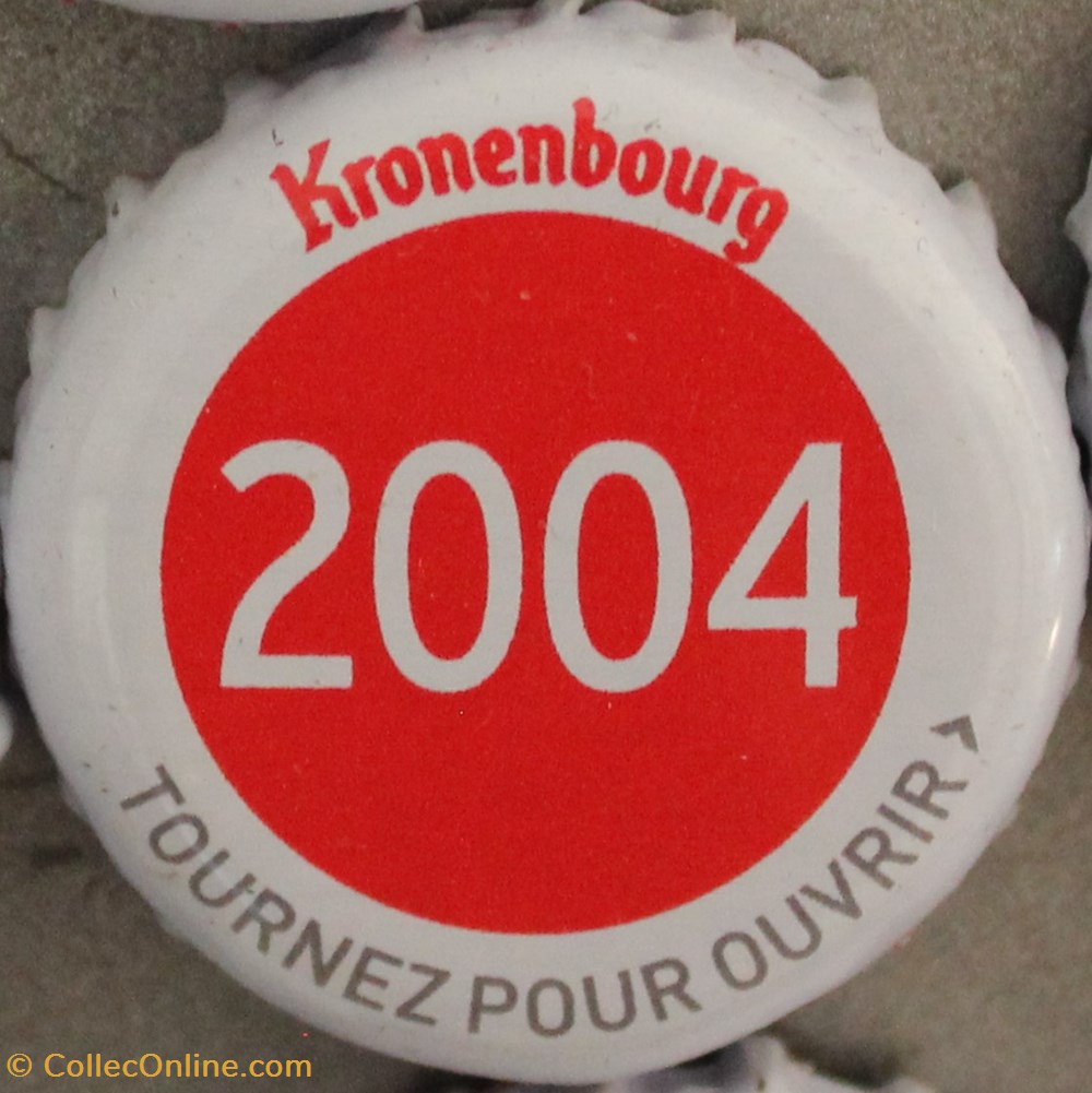 capsules muselets biere 2004 texte blanc sur fond rouge 70eme anniversaire 1947 2017 brasserie kronembourg france