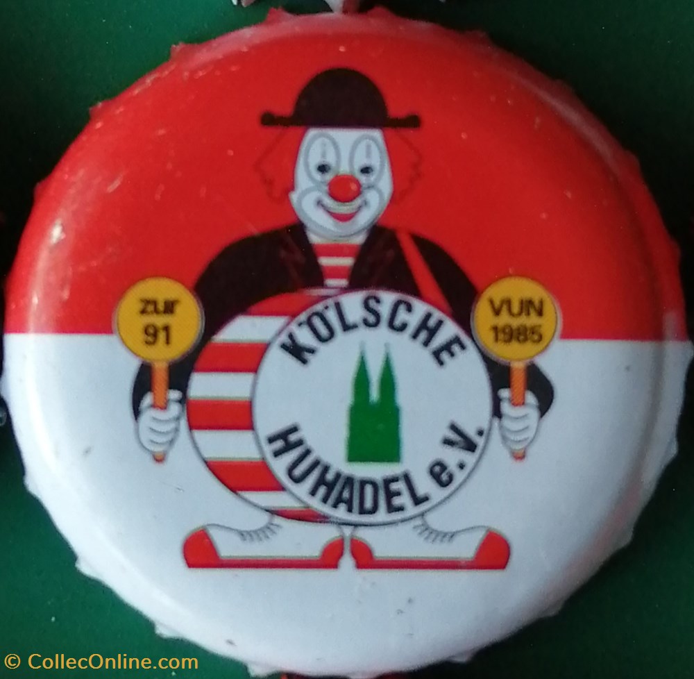 capsules muselets biere gilden kolsch rouge blanche serie karneval 2015 clown tambour allemagne