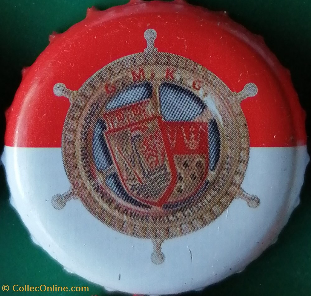 capsules muselets biere gilden kolsch rouge blanche serie karneval 2015 blazon rouge gouvernail allemagne