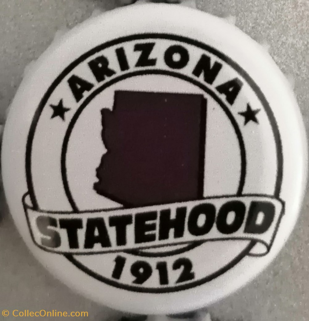 STATEHOOD-blanche-série États Us-Arizona-USA capsules muselets biere statehood blanche serie etats us arizona usa