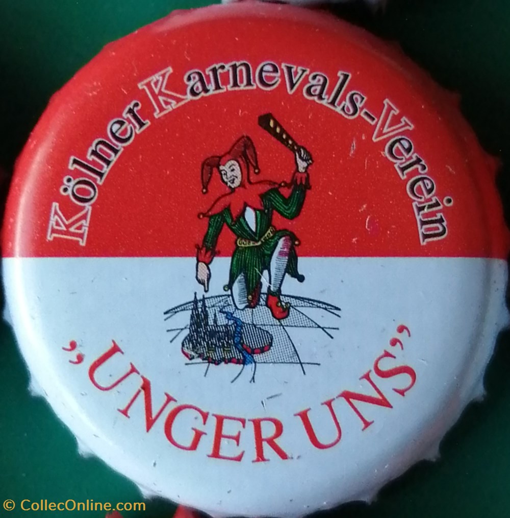 GILDEN KOLSCH rouge blanche série karneval 2015 fou Unger uns Allemagne capsules muselets biere gilden kolsch rouge blanche serie karneval 2015 fou unger uns allemagne