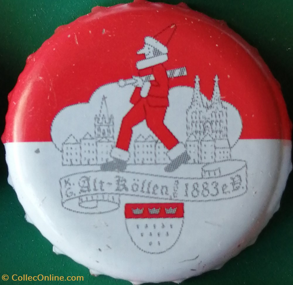 capsules muselets biere gilden kolsch rouge blanche serie karneval 2015 homme rouge baton allemagne