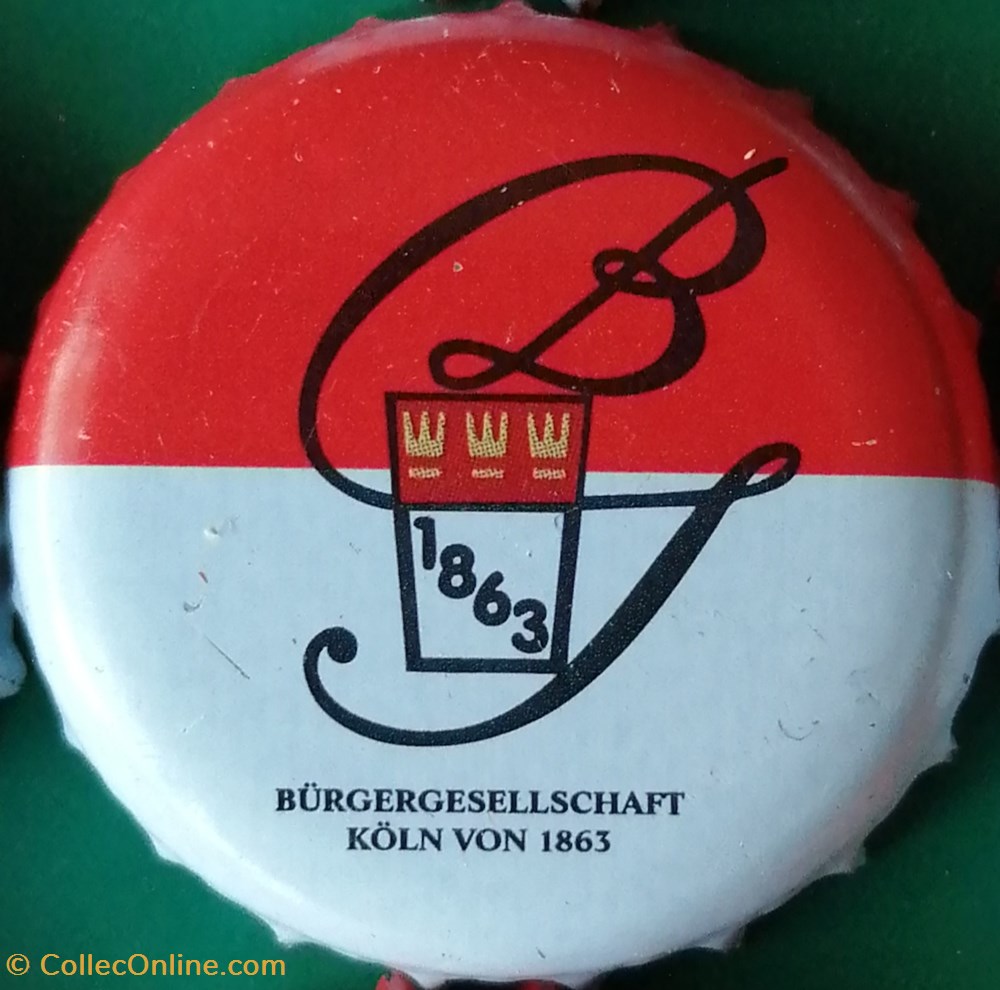 capsules muselets biere gilden kolsch rouge blanche serie karneval 2015 bj 1863 allemagne