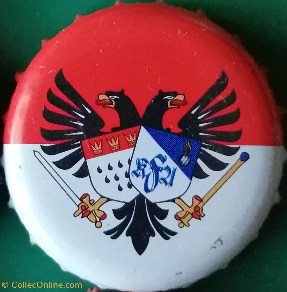 GILDEN KOLSCH rouge blanche série karneval 2015 Phoenix noir boucliers Allemagne capsules muselets biere gilden kolsch rouge blanche serie karneval 2015 phoenix noir boucliers allemagne