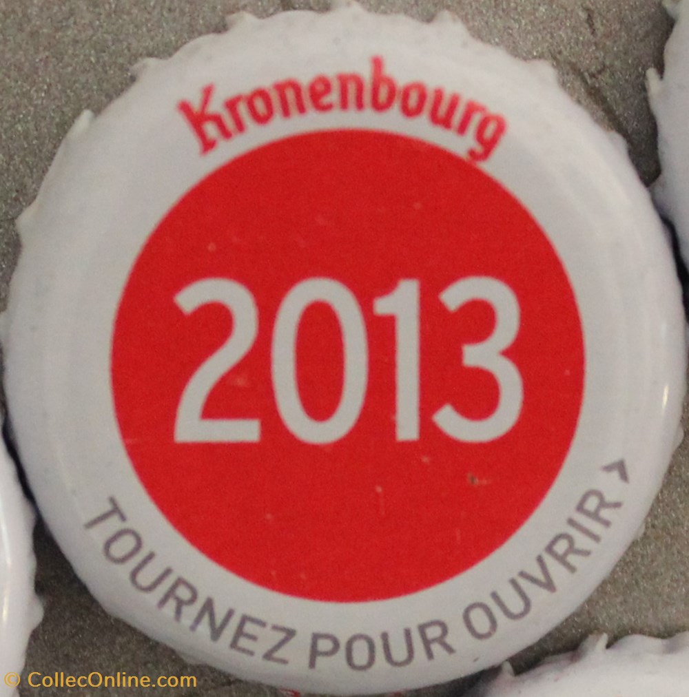 capsules muselets biere 2013 texte blanc sur fond rouge 70eme anniversaire 1947 2017 brasserie kronembourg france