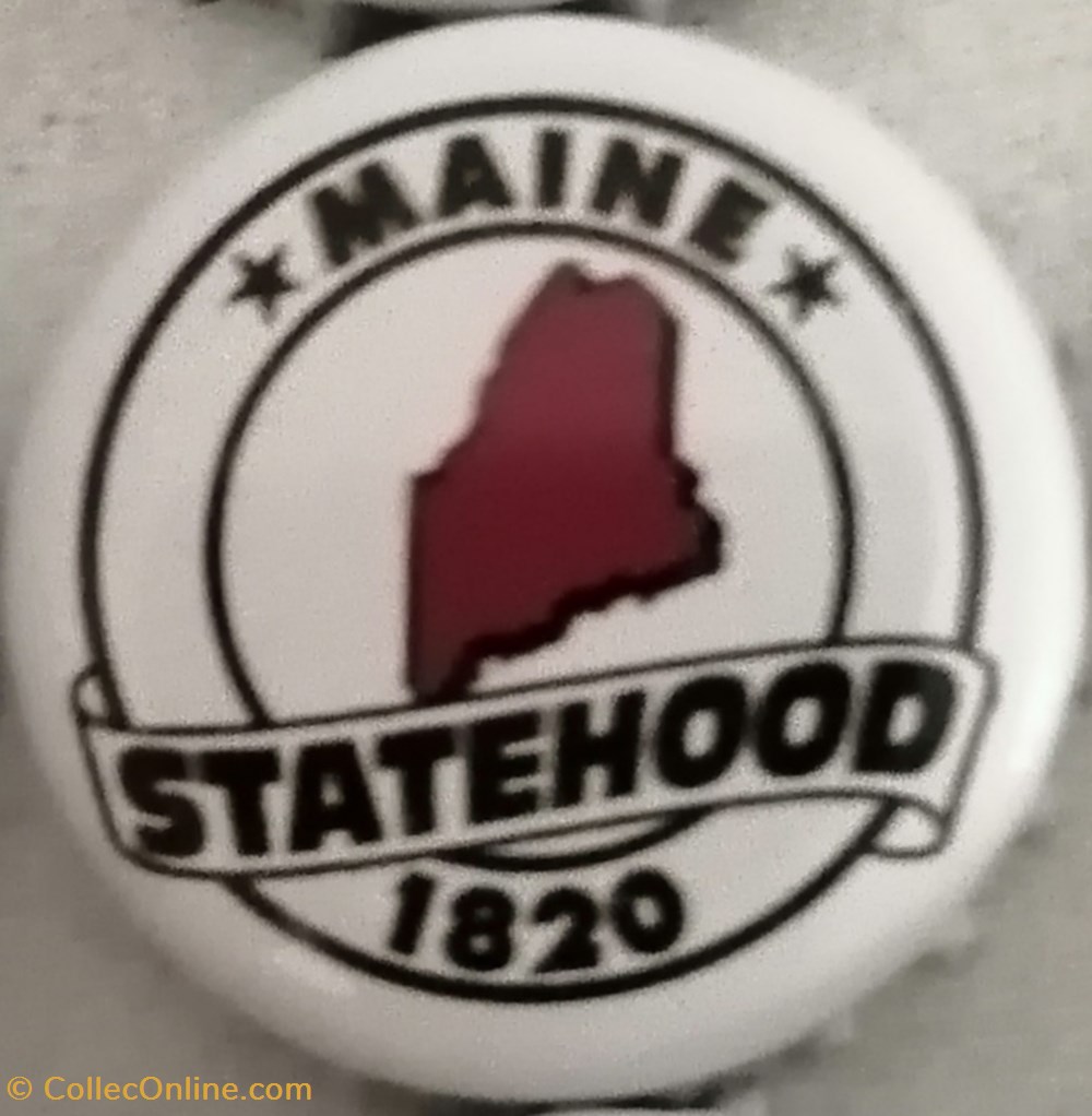 capsules muselets biere statehood blanche serie etats us maine usa
