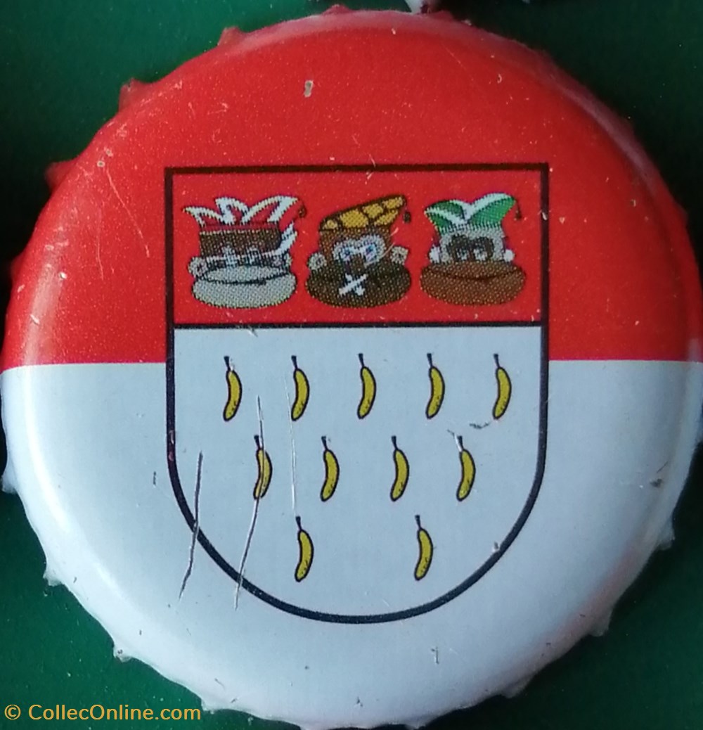 GILDEN KOLSCH rouge Blanche série karneval 2015 blazon banane singe Allemagne capsules muselets biere gilden kolsch rouge blanche serie karneval 2015 blazon banane singe allemagne