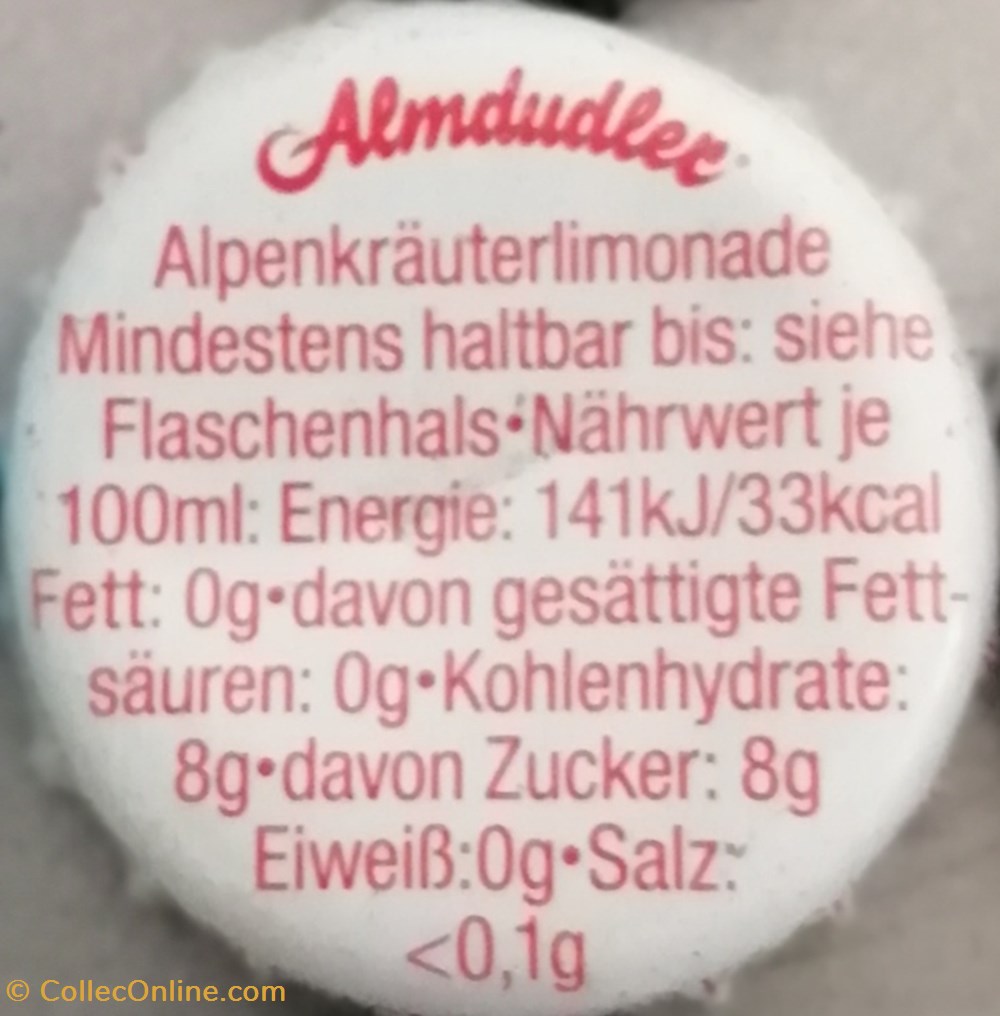 ALMDUDLER capsules muselets soda et autres boisson almdudler