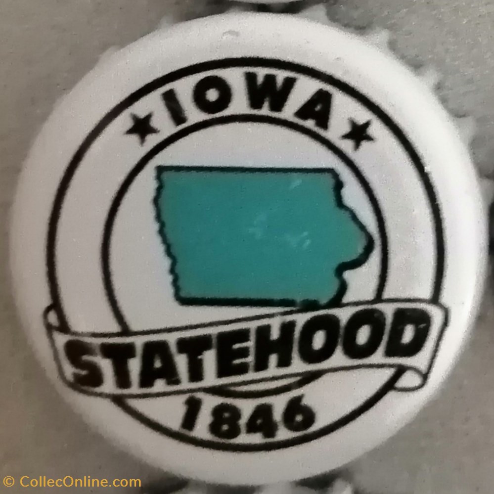 STATEHOOD-blanche-série États Us-Iowa-USA capsules muselets biere statehood blanche serie etats us iowa usa