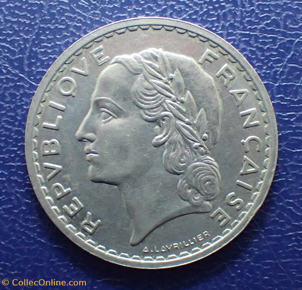 5 FRANCS 1935 Lavrillier en nickel monnaie france moderne 5 francs 1935 lavrillier en nickel