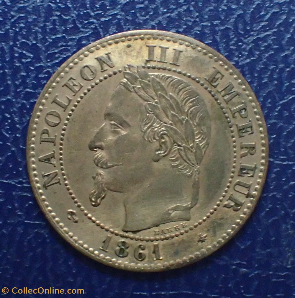 2 CENTIMES 1861 A NAPOLEON III, tete laurée monnaies france modernes 2 centimes 1861 a napoleon iii tete lauree