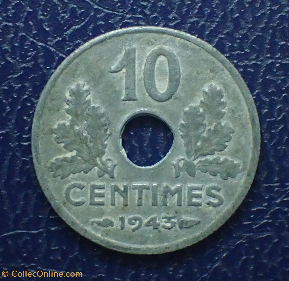 10 CENTIMES 1943 petit module monnaies france a modernes 10 centimes 1943 petit module