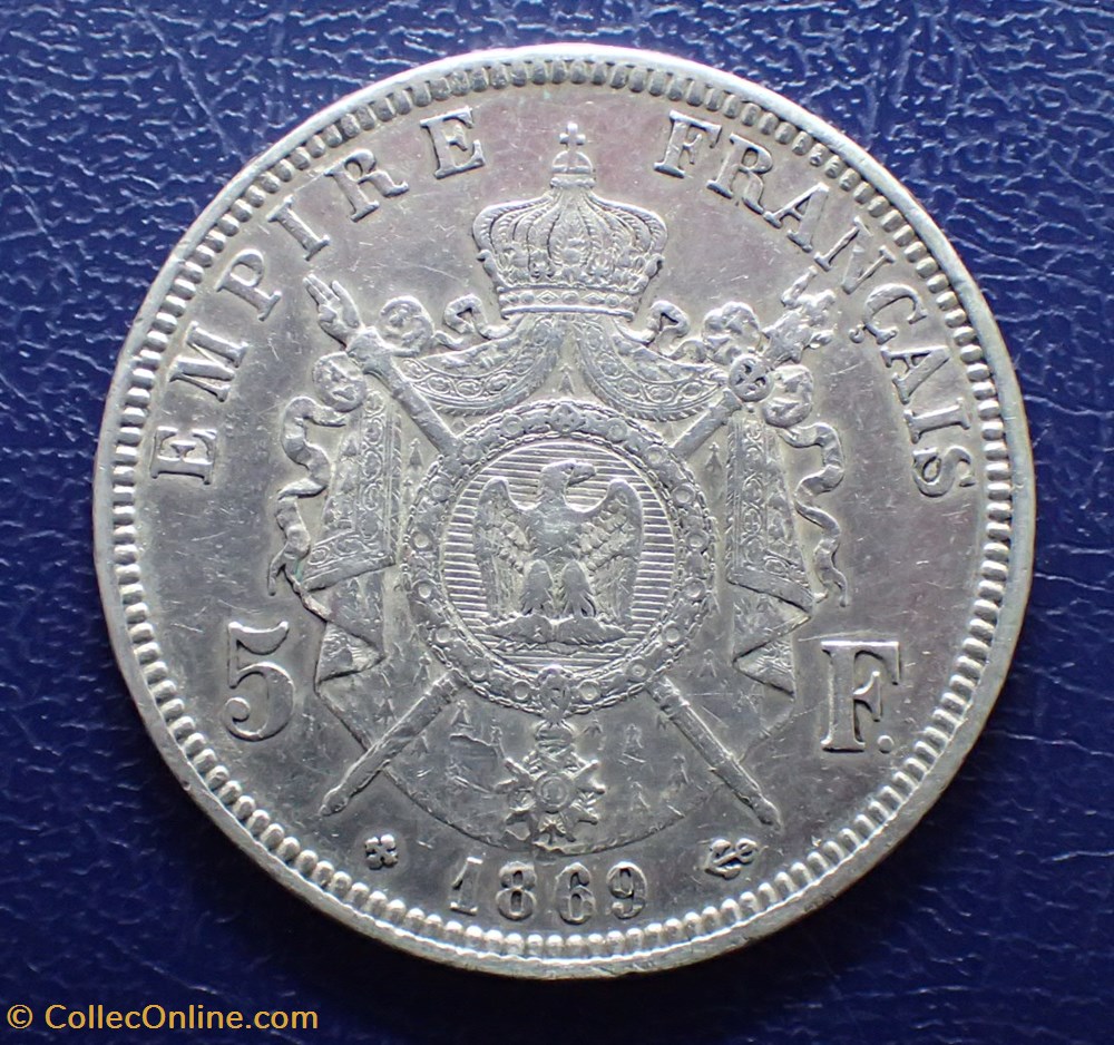 5 FRANCS Napoléon III tete laurée 1869 BB monnaie france moderne 5 francs napoleon iii tete lauree 1869 bb