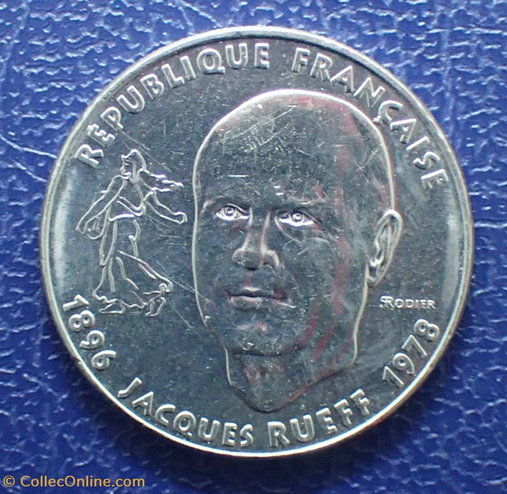1 FRANC 1996 Jacques Rueff, 1896-1966 monnaie france moderne 1 franc 1996 jacques rueff 1896 1966