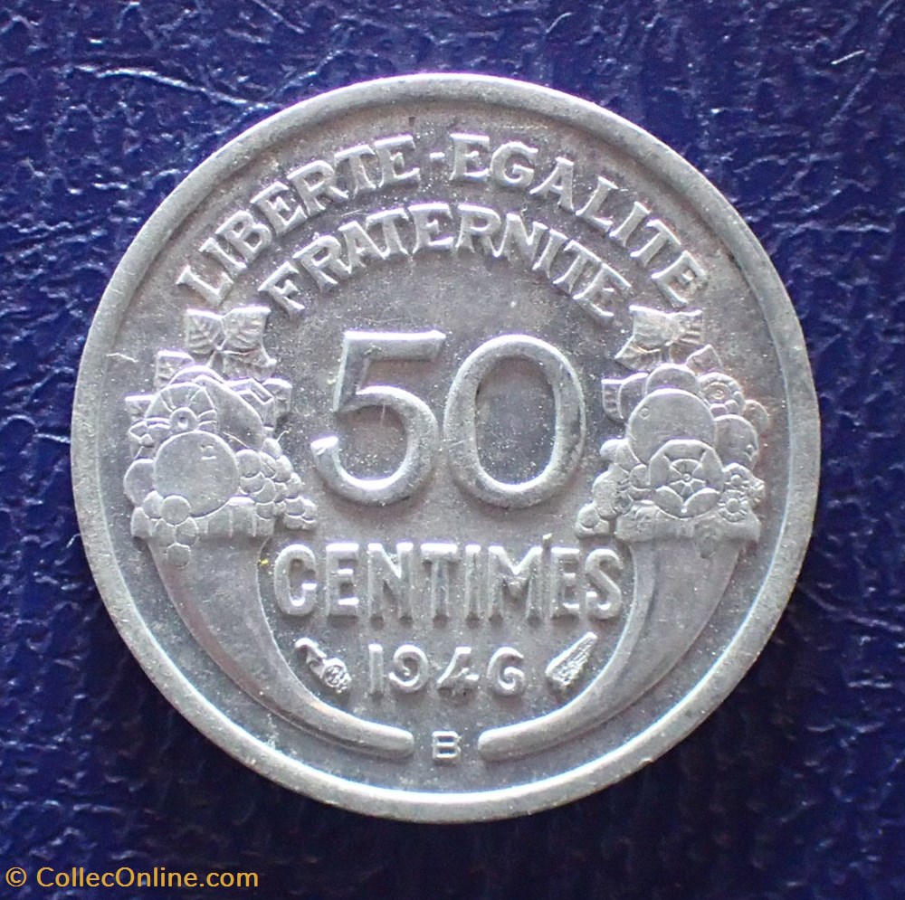 50 Centimes 1946 B Morlon en aluminium monnaie france moderne 50 centimes 1946 b morlon en aluminium