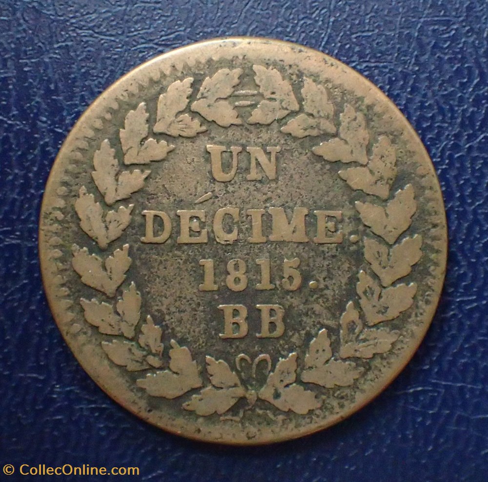 UN DECIME Louis XVIII 1815 monnaies france a modernes un decime louis xviii 1815