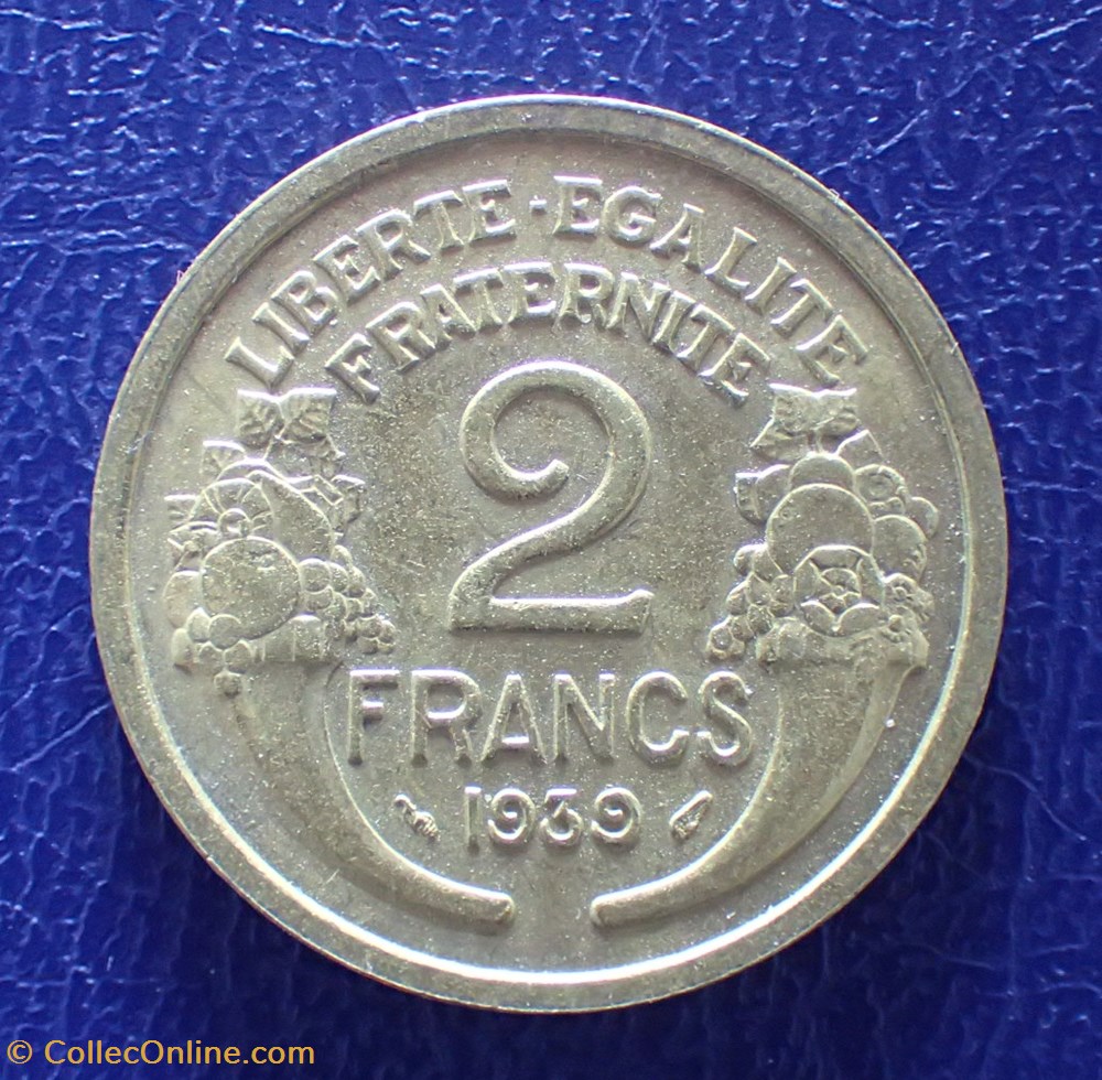 2 FRANCS 1939 Morlon cupro- aluminium monnaie france moderne 2 francs 1939 morlon cupro aluminium