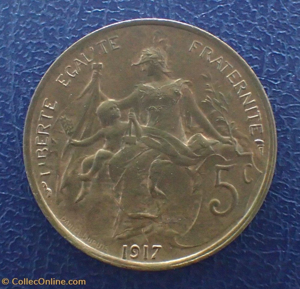 5 CENTIMES 1917 Daniel-Dupuis monnaie france moderne 5 centimes 1917 daniel dupuis