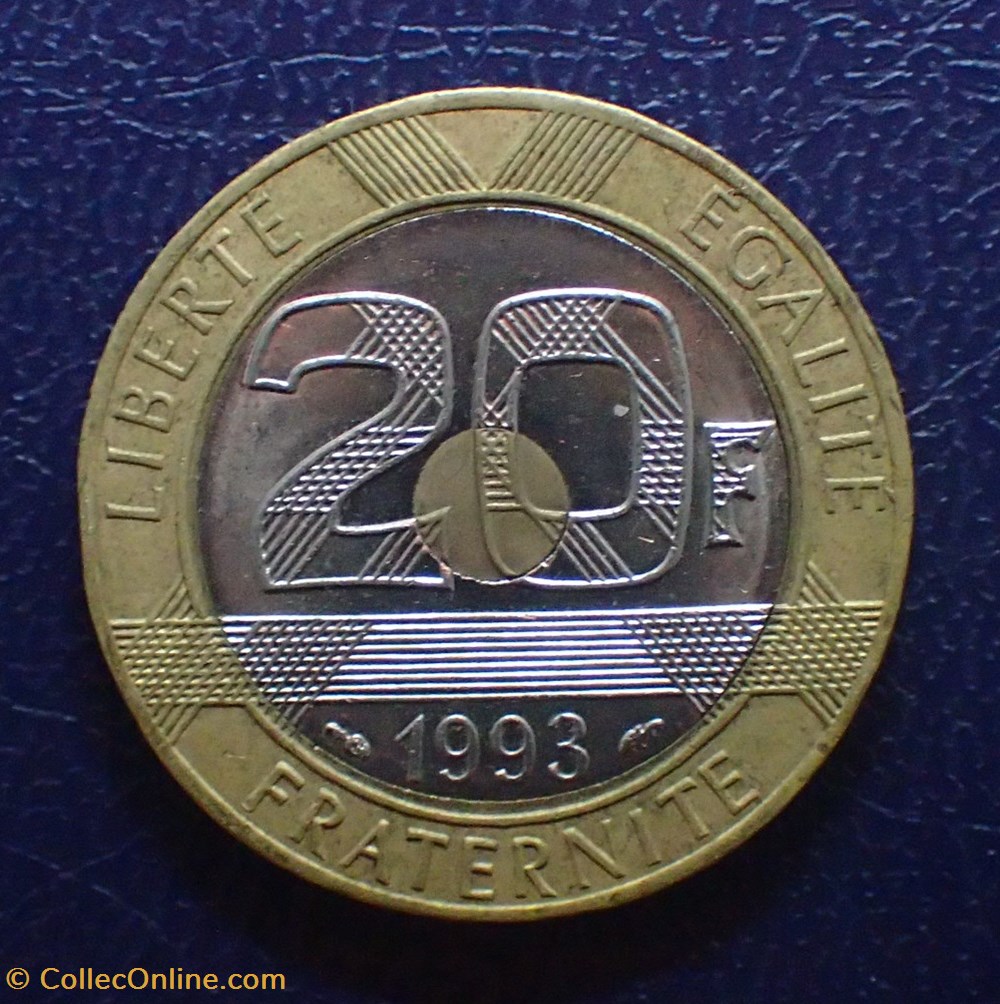 monnaies france modernes 20 francs mont saint michel 1993