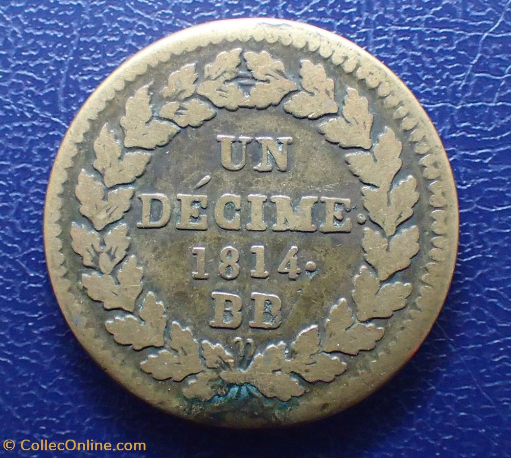 UN DECIME Louis XVIII 1814 monnaie france a moderne un decime louis xviii 1814