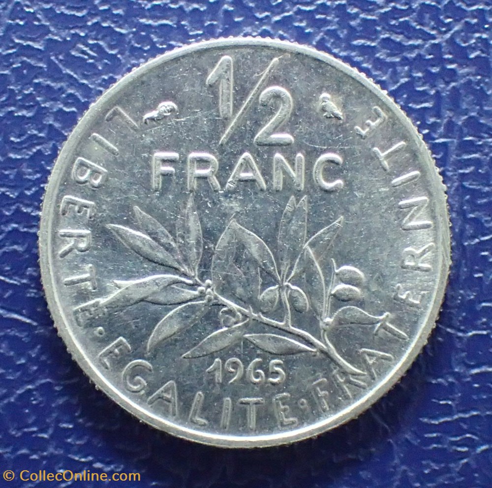 monnaie france moderne 1 2 francs semeuse en nickel 1965
