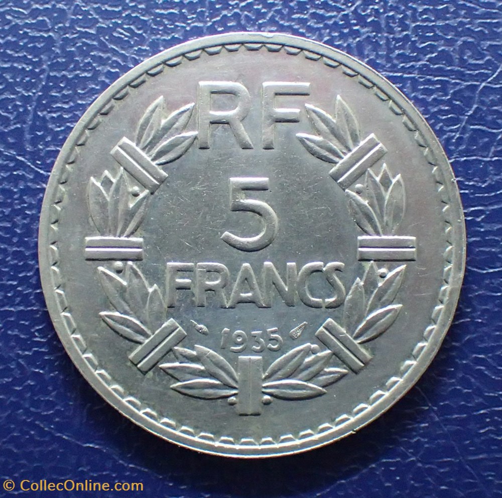 5 FRANCS 1935 Lavrillier en nickel monnaie france moderne 5 francs 1935 lavrillier en nickel