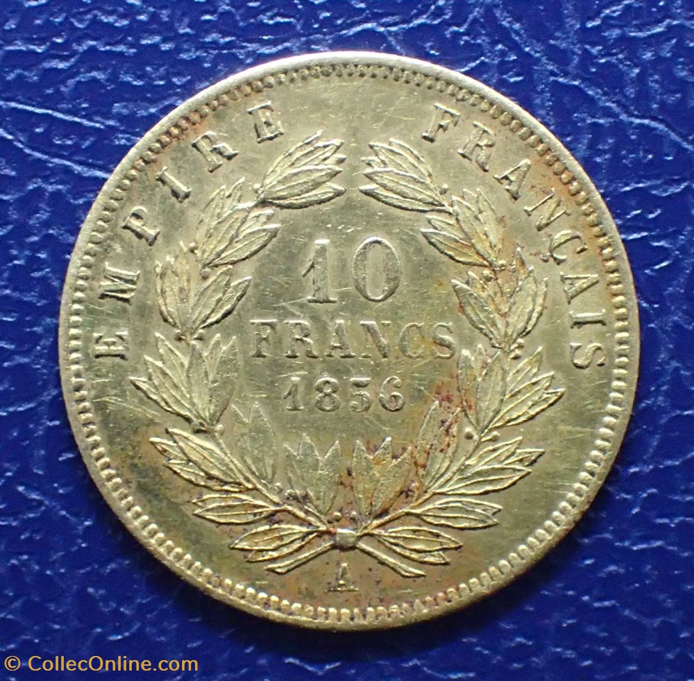 10 FRANCS OR 1856 A Napoléon 3 , grand module monnaie france moderne 10 francs or 1856 a napoleon 3 grand module
