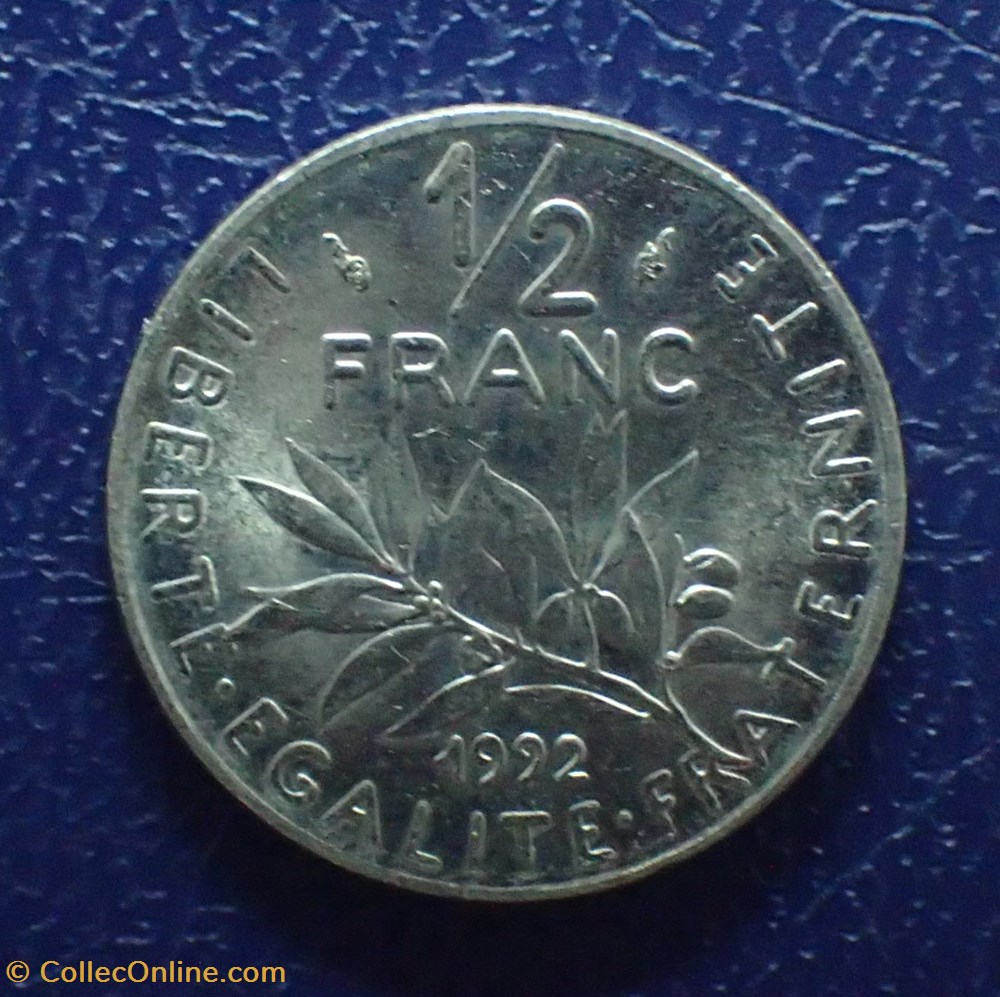 monnaies france modernes 1 2 francs 1992 semeuse en nickel