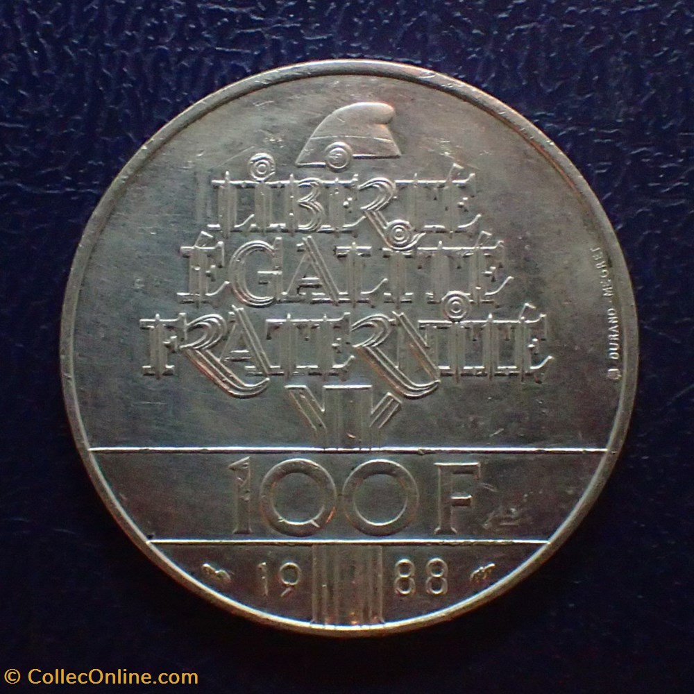100 FRANCS 1988 Faternite monnaies france modernes 100 francs 1988 faternite