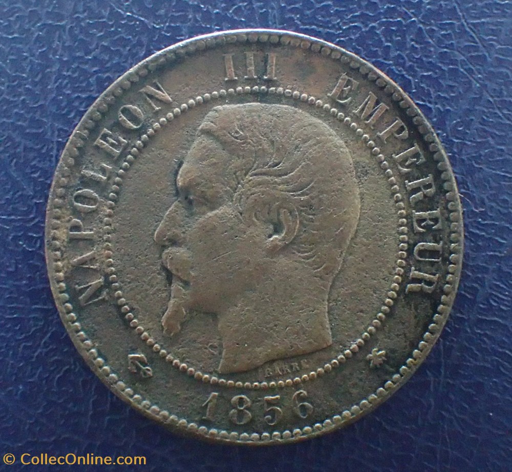 10 CENTIMES 1856 BB NAPOLEON III, tete nue monnaie france moderne 10 centimes 1856 bb napoleon iii tete nue