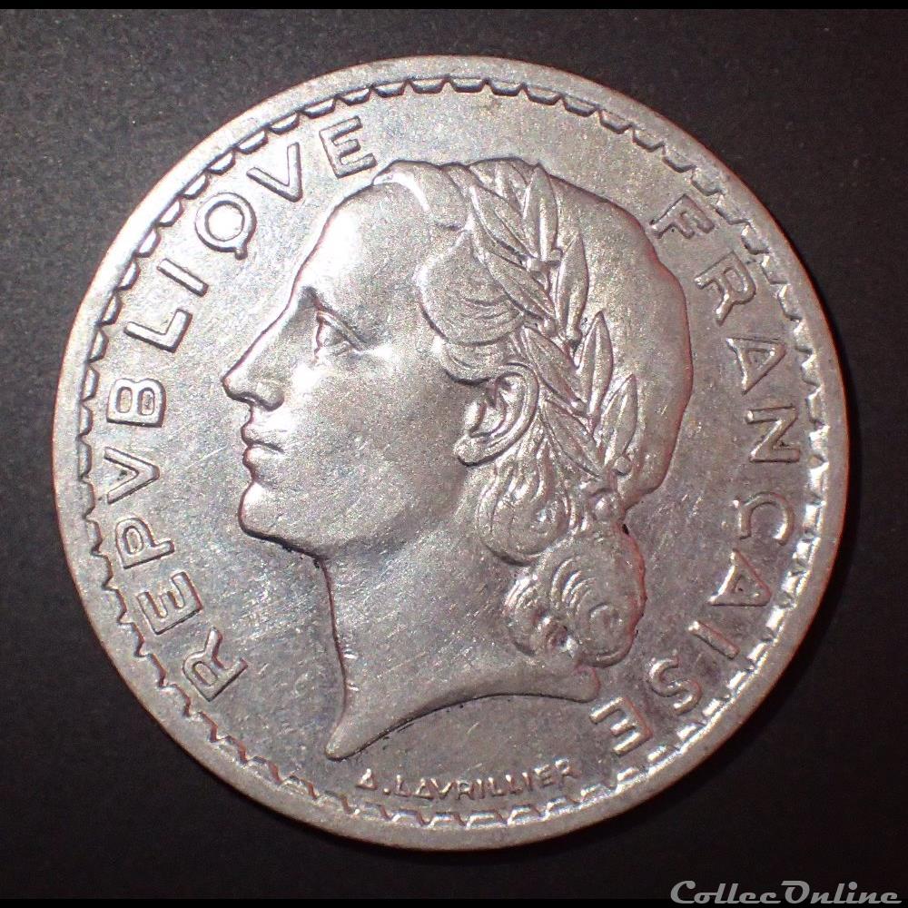 5 FRANCS 1947 B Lavrillier en aluminium 9 ouvert monnaie france moderne 5 francs 1947 b lavrillier en aluminium 9 ouvert