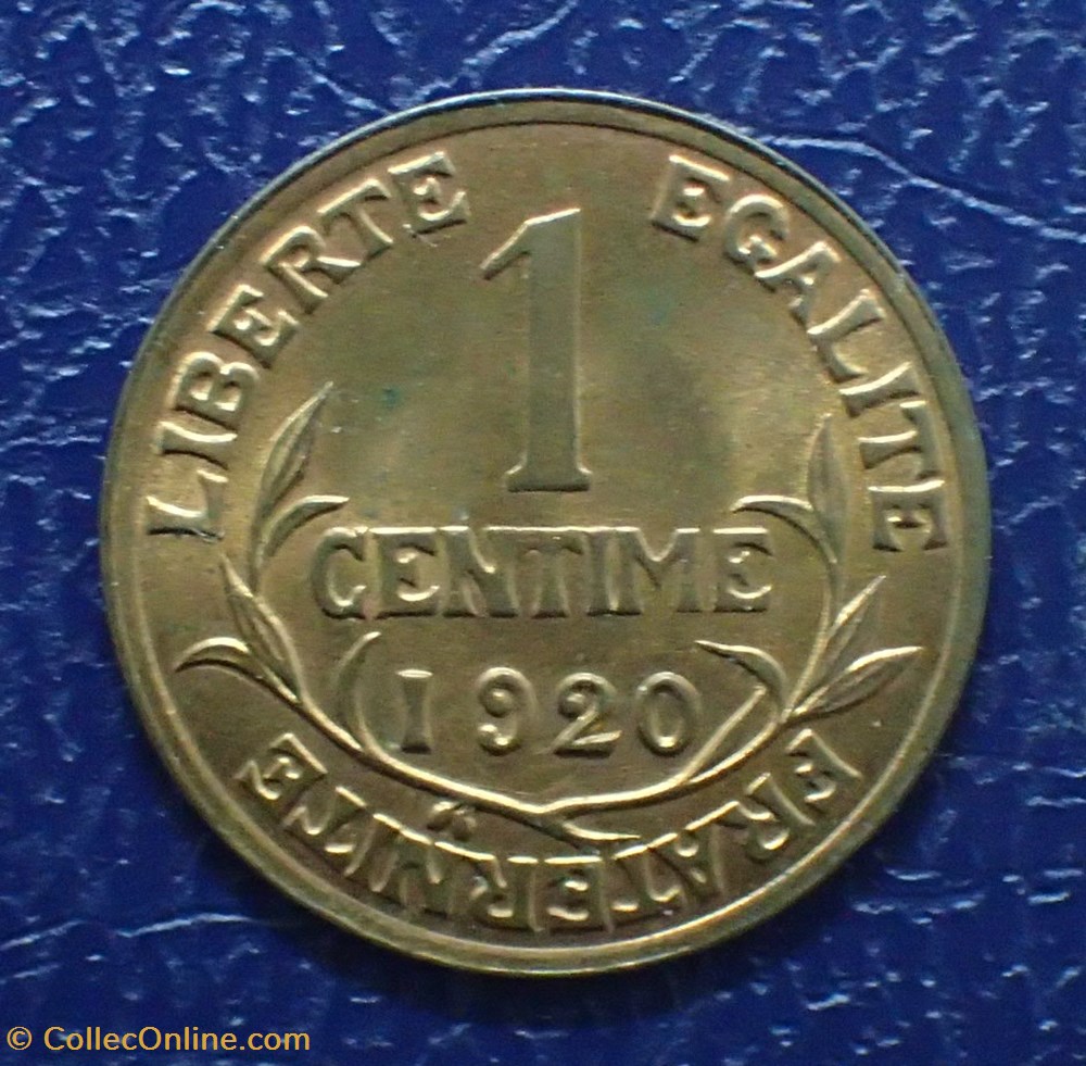 monnaies france modernes 1 centimes 1920 daniel dupuis
