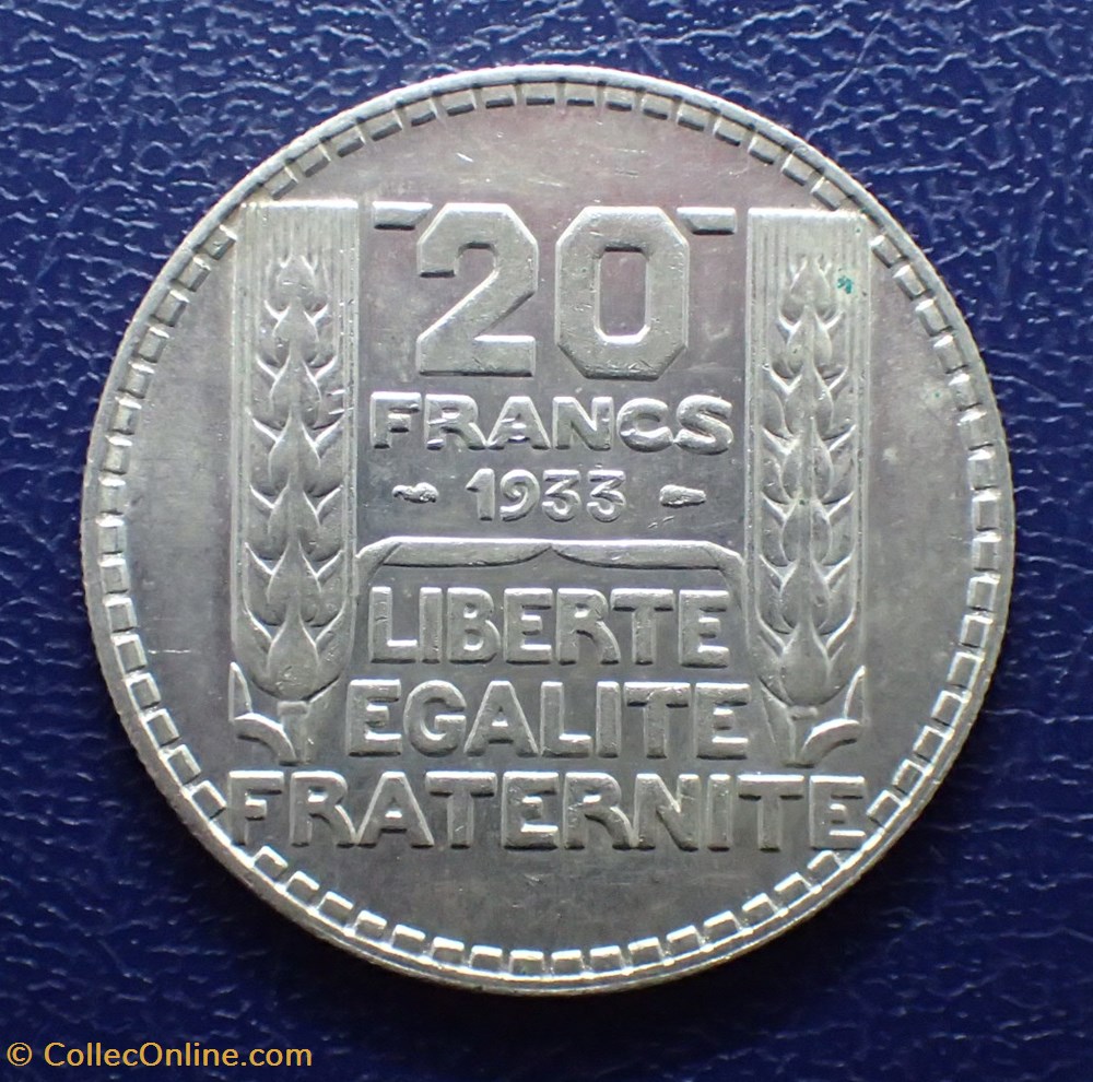20 FRANCS 1933 Turin rameaux longs monnaie france moderne 20 francs 1933 turin rameaux longs