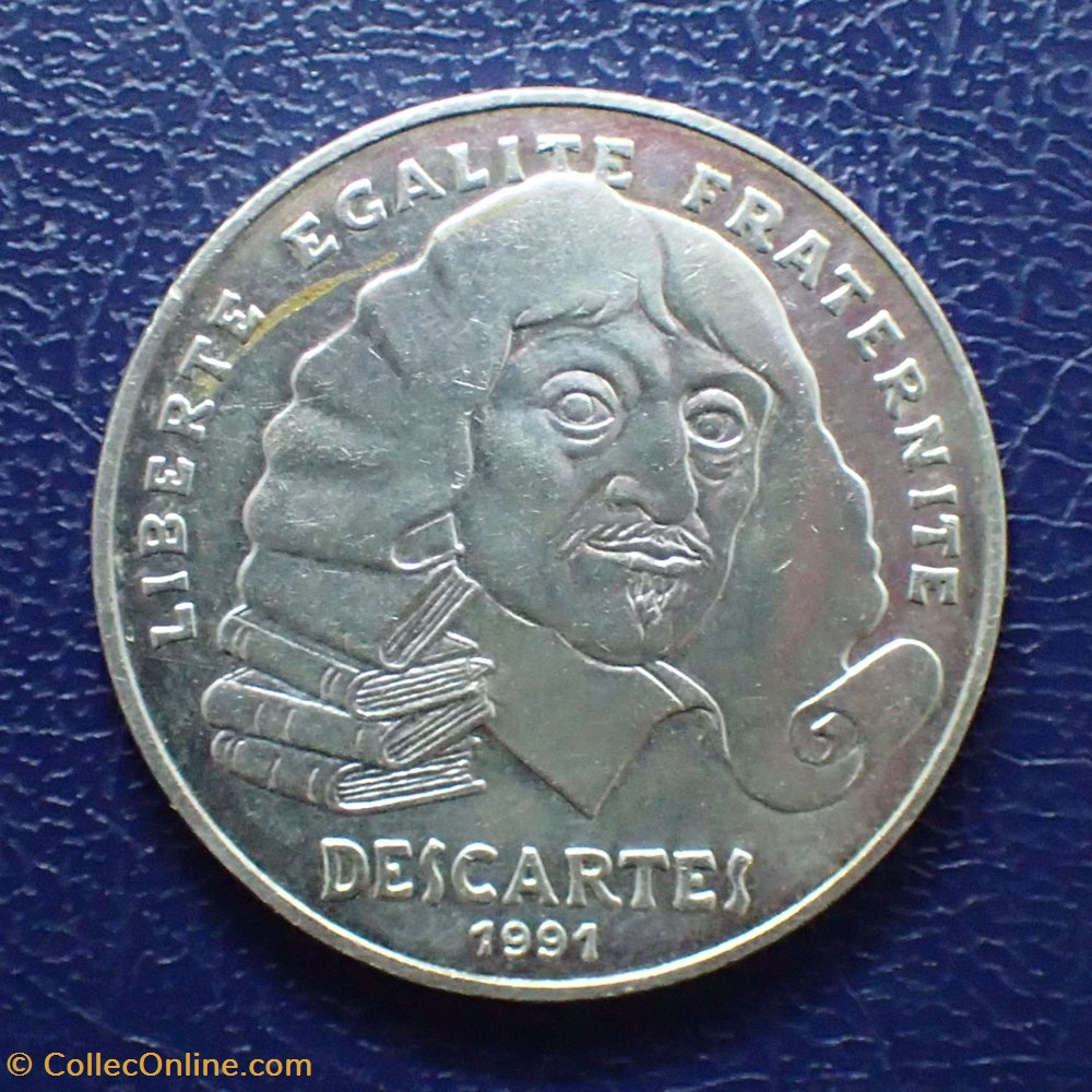 100 FRANCS 1991 Descartes mathématicien et philosophe monnaie france moderne 100 francs 1991 descartes mathematicien et philosophe