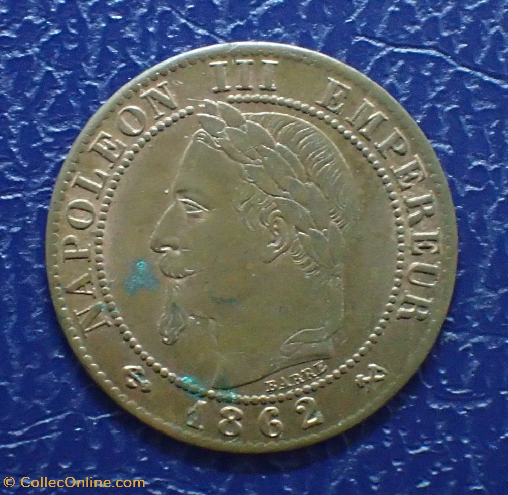 UN CENTIME 1862 K NAPOLEON III , tete laurée monnaies france modernes un centime 1862 k napoleon iii tete lauree