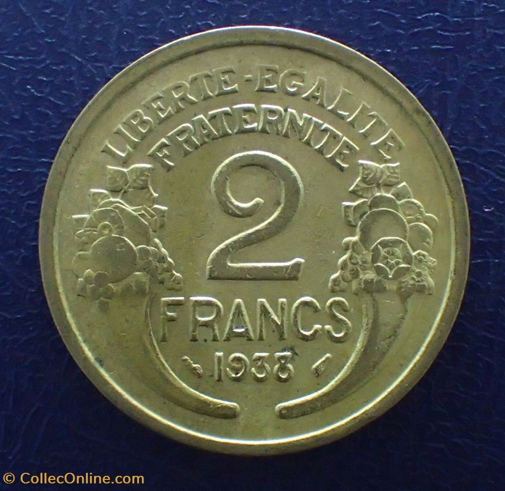 2 FRANCS 1938 Morlon cupro- aluminium monnaie france moderne 2 francs 1938 morlon cupro aluminium