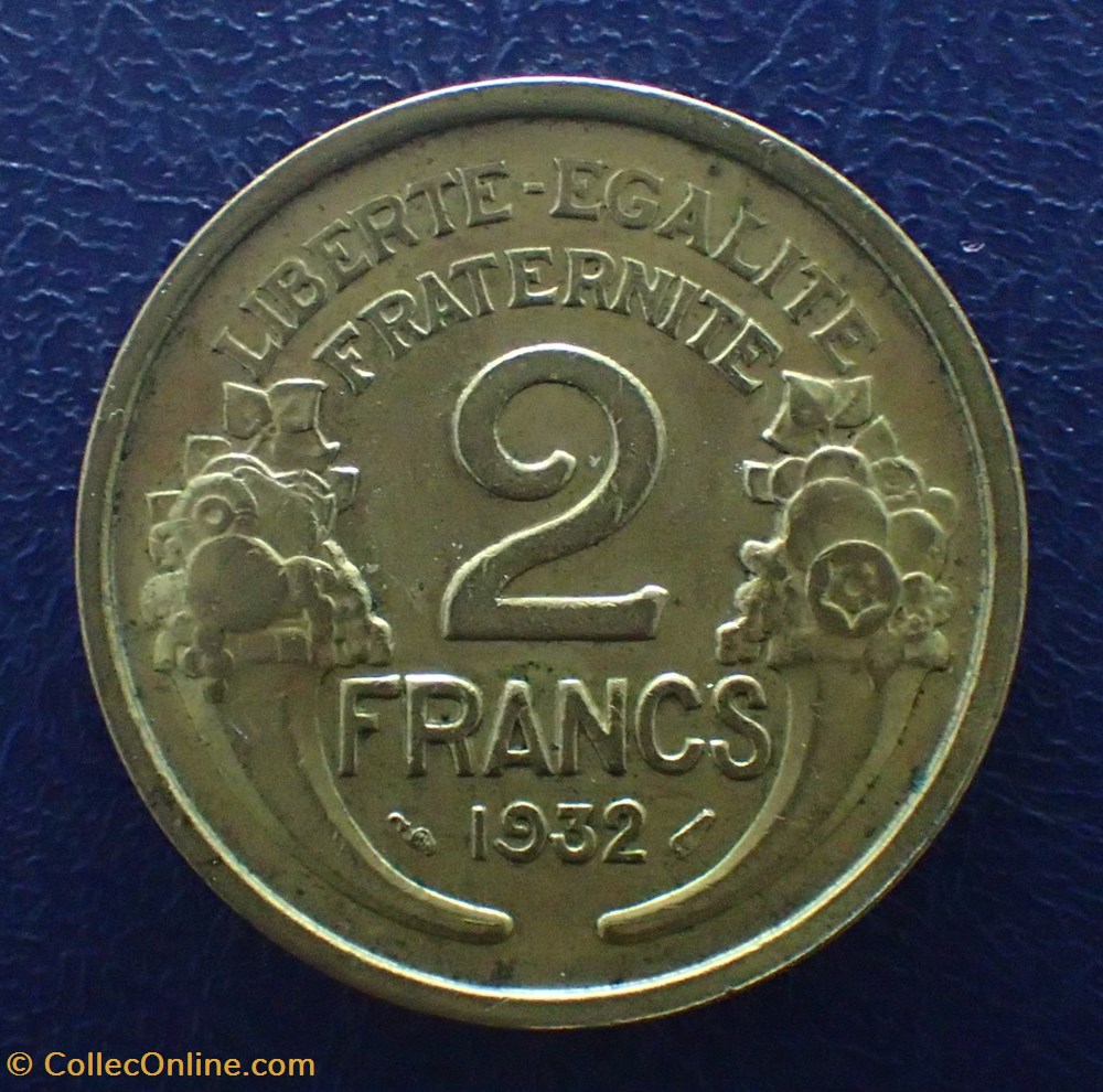 2 FRANCS 1932 Morlon cupro- aluminium monnaie france moderne 2 francs 1932 morlon cupro aluminium