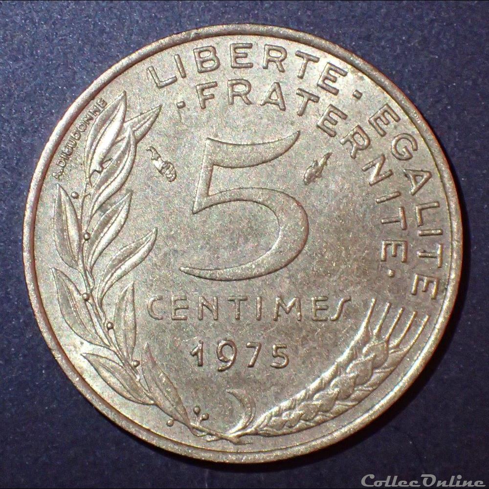 5 CENTIMES Marianne 1975 dauphin 4 plis monnaie france moderne 5 centimes marianne 1975 dauphin 4 plis