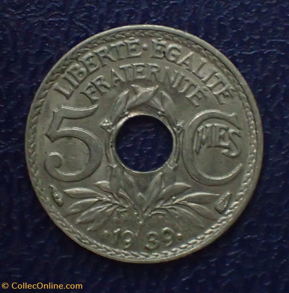 5 CENTIMES 1939 Lindauer point avant et apres la date monnaies france modernes 5 centimes 1939 lindauer point avant et apres la date