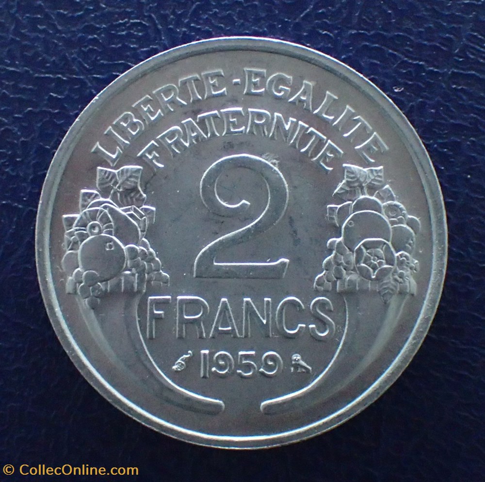2 FRANCS 1959 Morlon chouette en aluminium monnaie france moderne 2 francs 1959 morlon chouette en aluminium