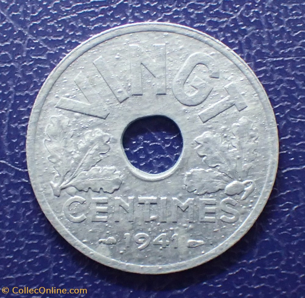 20 CENTIMES 1941 type VINGT monnaie france a moderne 20 centimes 1941 type vingt