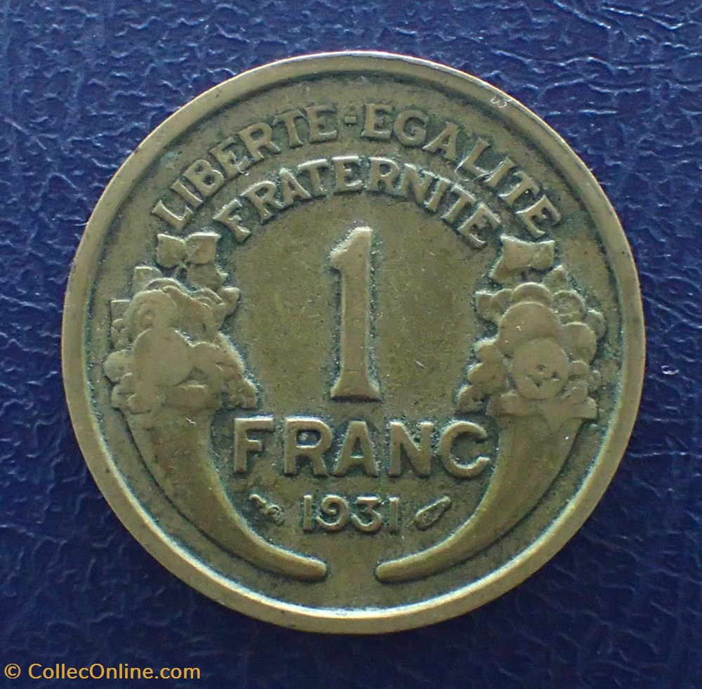 1 FRANC 1931 MORLON cupro-aluminium monnaie france moderne 1 franc 1931 morlon cupro aluminium