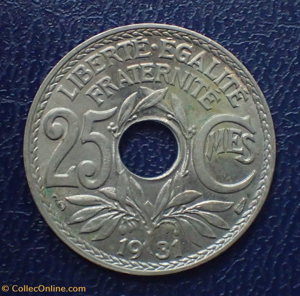 monnaies france modernes 25 centimes 1931 lindauer