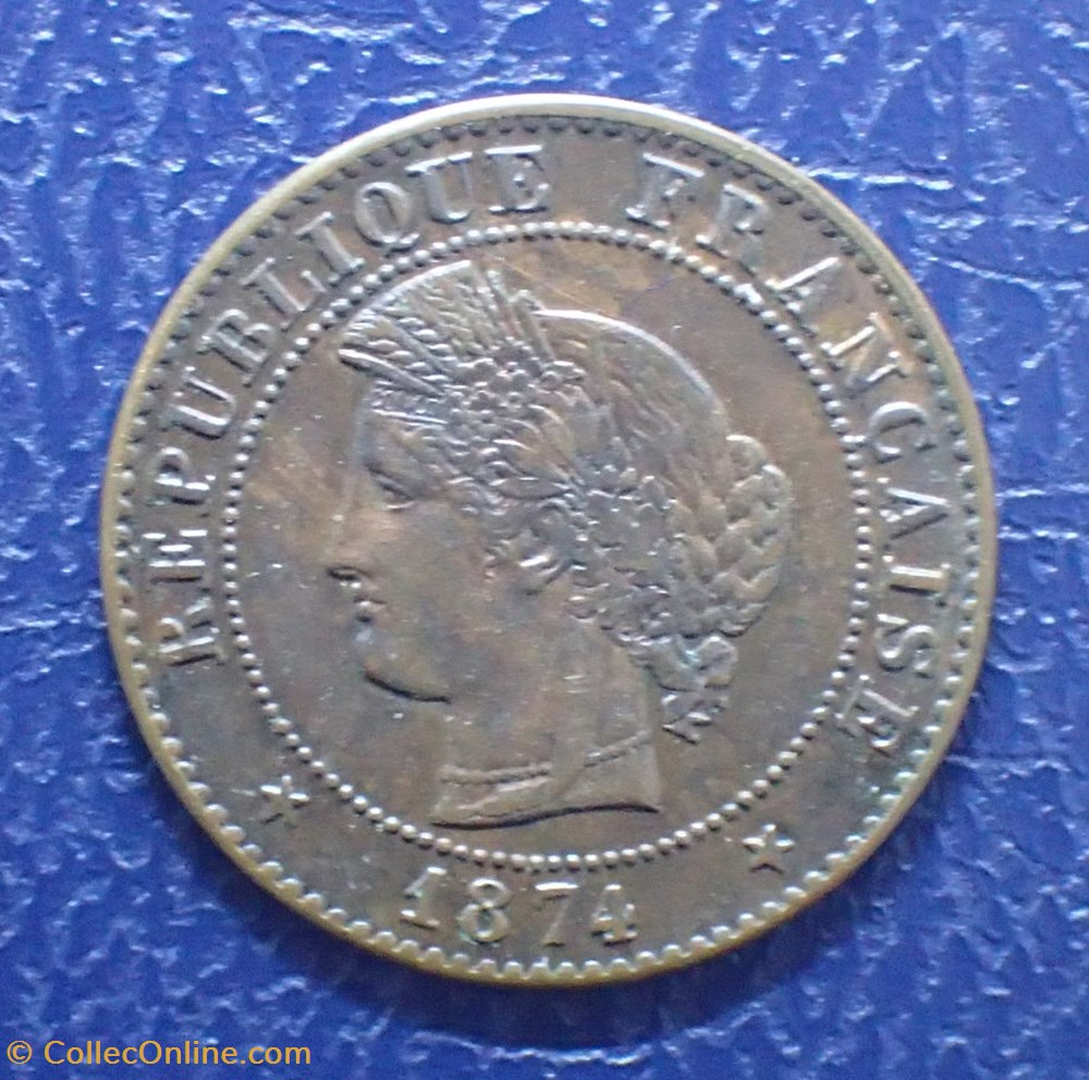 monnaies france modernes 1 centime 1874 a ceres