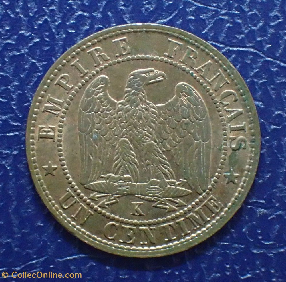 UN CENTIME 1862 K NAPOLEON III , tete laurée monnaies france modernes un centime 1862 k napoleon iii tete lauree