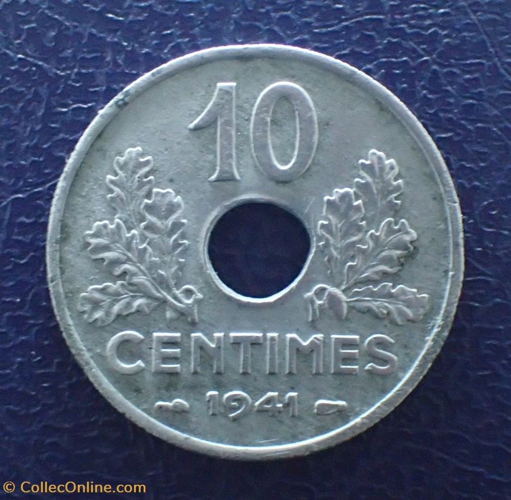 10 CENTIMES 1941 Grand module monnaie france moderne 10 centimes 1941 grand module